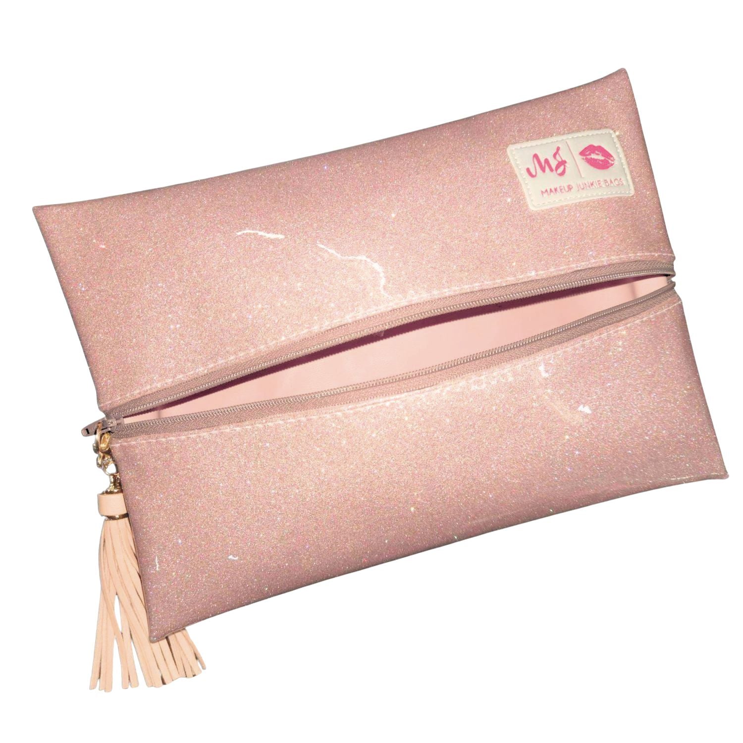 Makeup Junkie Bags Blush Stardust Glitter Make-Up Bag, Medium