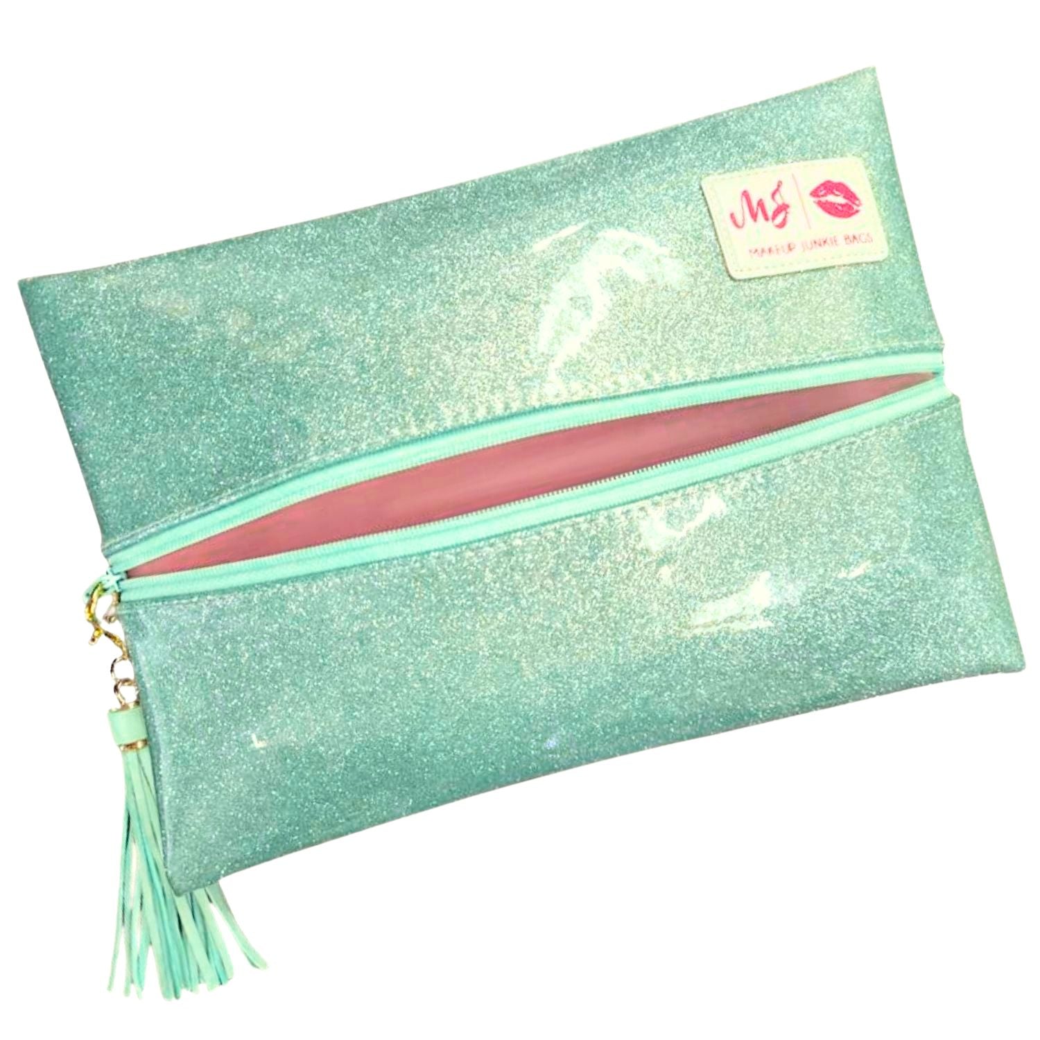 Makeup Junkie Bags Mint Stardust Glitter Make-Up Bag, Medium