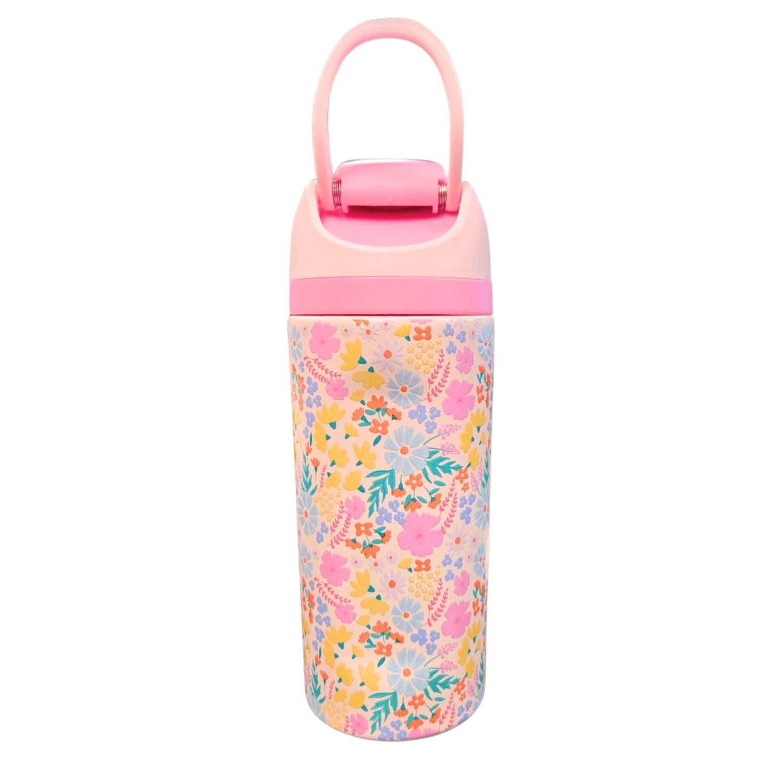 Jane Marie Kids Girls Flourish & Bloom Floral 16oz Water Bottle With Straw Cap