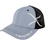 Twisted X Mens Adjustable Snapback Mesh Cap Hat (Grey/Black)