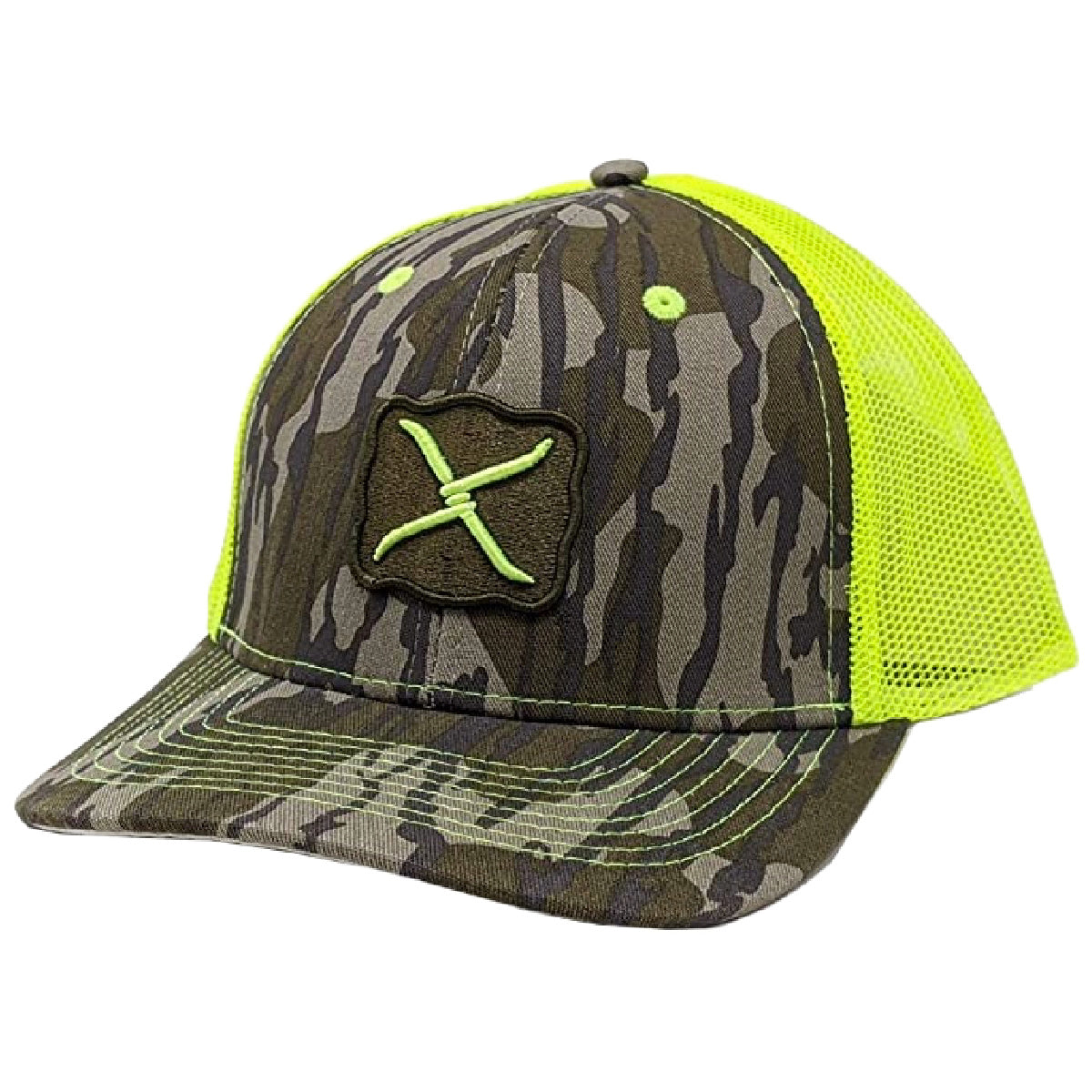 Twisted X Mens Adjustable Snapback Cap Hat (Camo/Safety Yellow)