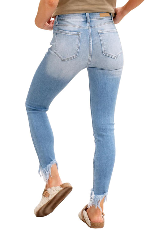 Cello Womens Frayed Hem Cropped Skinny Denim Jeans