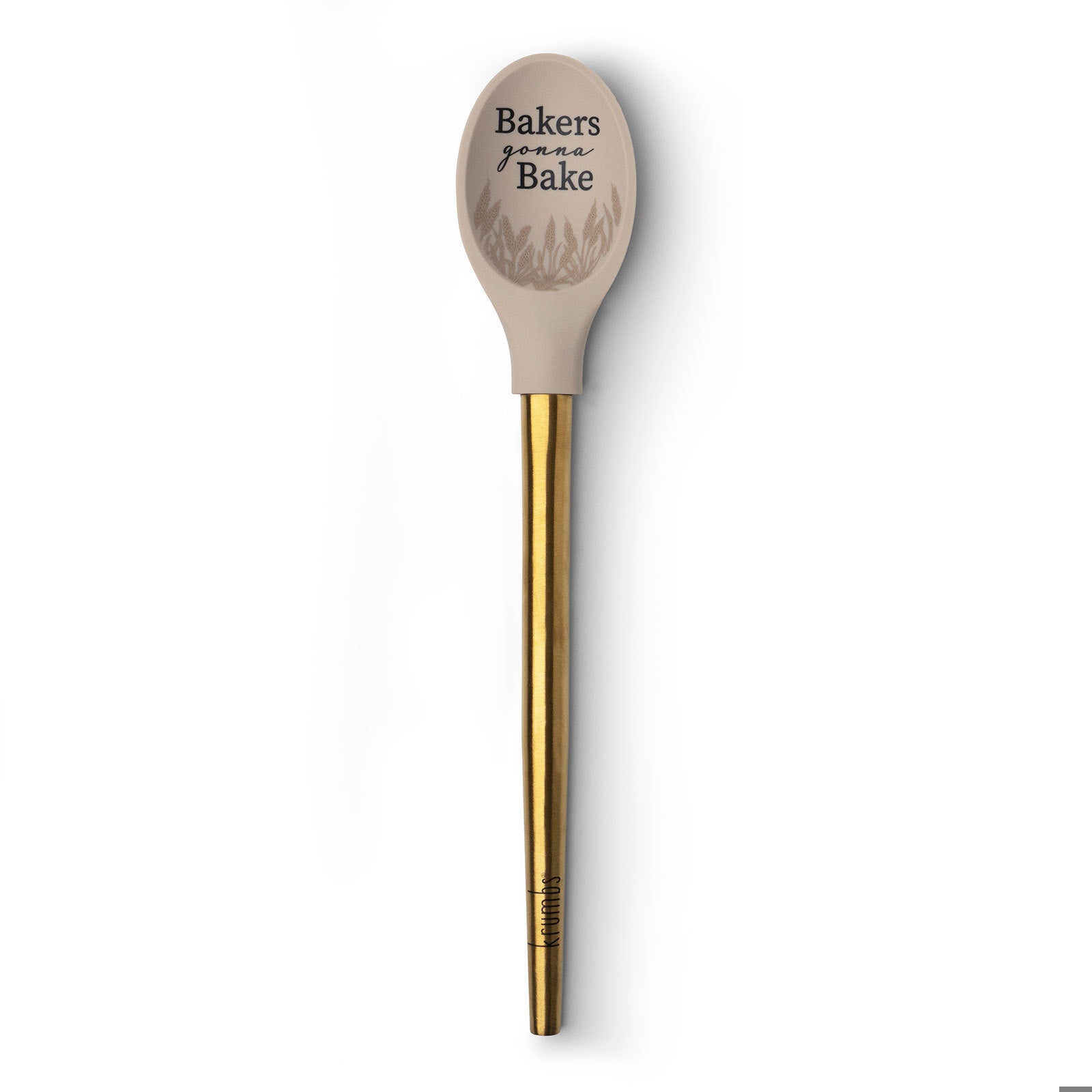 Krumbs Kitchen Elements Collection Silicone Spoon, with Metallic Gold Handle
