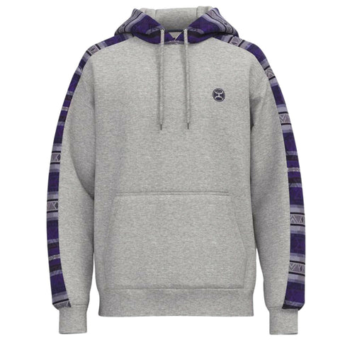 Hooey Mens Canyon Grey with Navy Blue Aztec Hoody