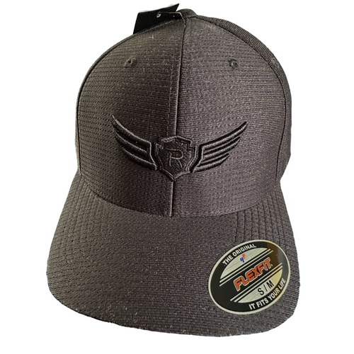 Ariat Relentless Baseball Cap, Flexfit, Black with Embroidered Wing Logo, Sm/Med