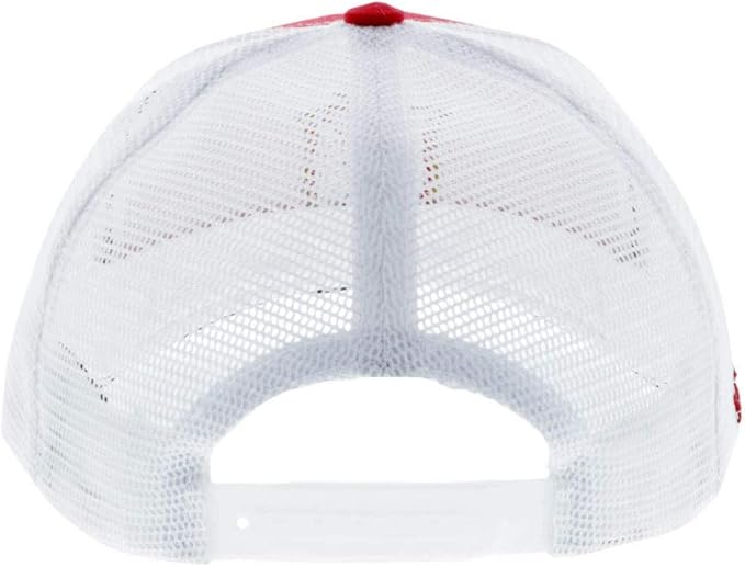 Hooey Mens Lonestar Shield Logo Adjustable Snapback Trucker Cap Hat, Red/White