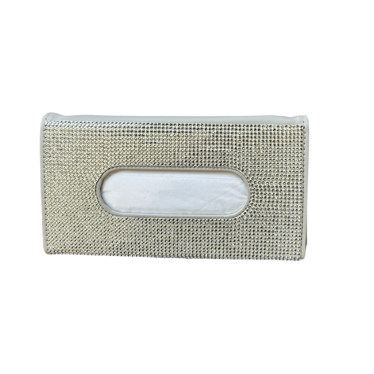 Car Tissue Holder for Visor, Black or Beige with Rhinestones, Tissues Included