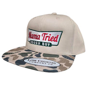 Riverbed Threads Mama Tried Adjustable Snapback Cap Hat, Beige / Old School Camo