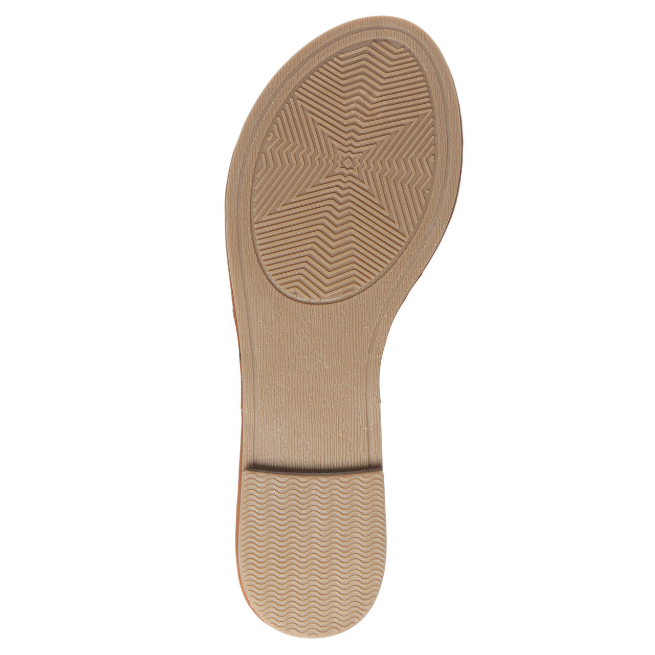 Pierre Dumas Womens Medallion Flat Thong Sandals- New Tan