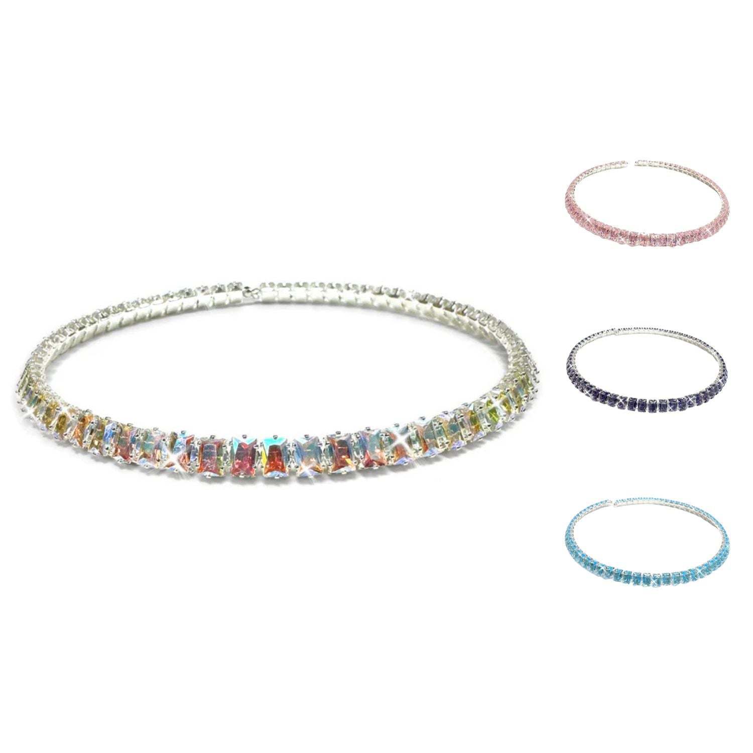 Jacqueline Kent Womens Crystal Choker Necklace