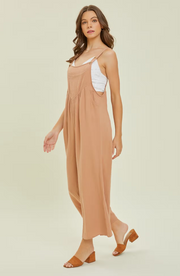 Heyson Kangaroo Pocketed Wide Leg Overall Jumpsuit