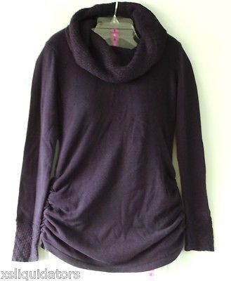 CALVIN KLEIN Women's COWL NECK, LONG Waisted SWEATER, Small, Purple or Grey