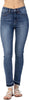 Judy Blue Womens High Waist Skinny Jeans With Side Slit Released Hem