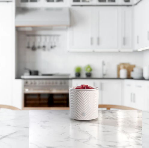 Candle-lite Everyday White Chevron Wax Melt Warmer, White Chevron