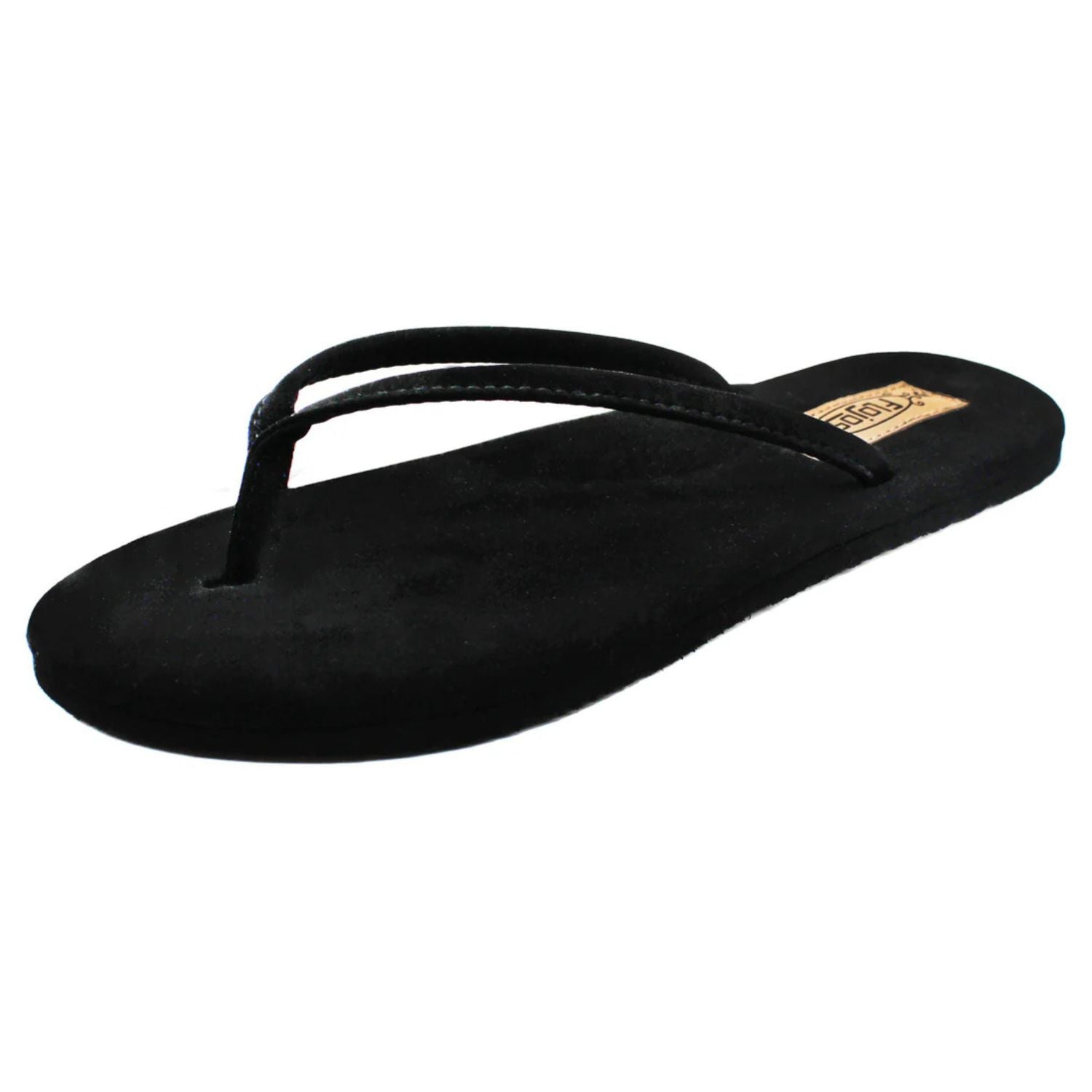 Flojos Womens Fiesta Arch Support Slip On Flip Flop Sandals, Black