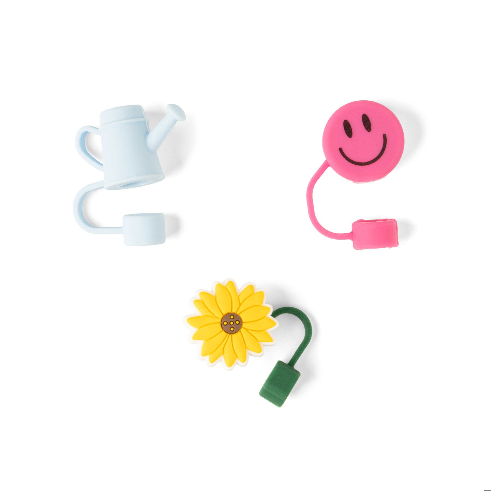 Crush Thirst Trap Cute Silicone Straw Toppers- 3 Pack