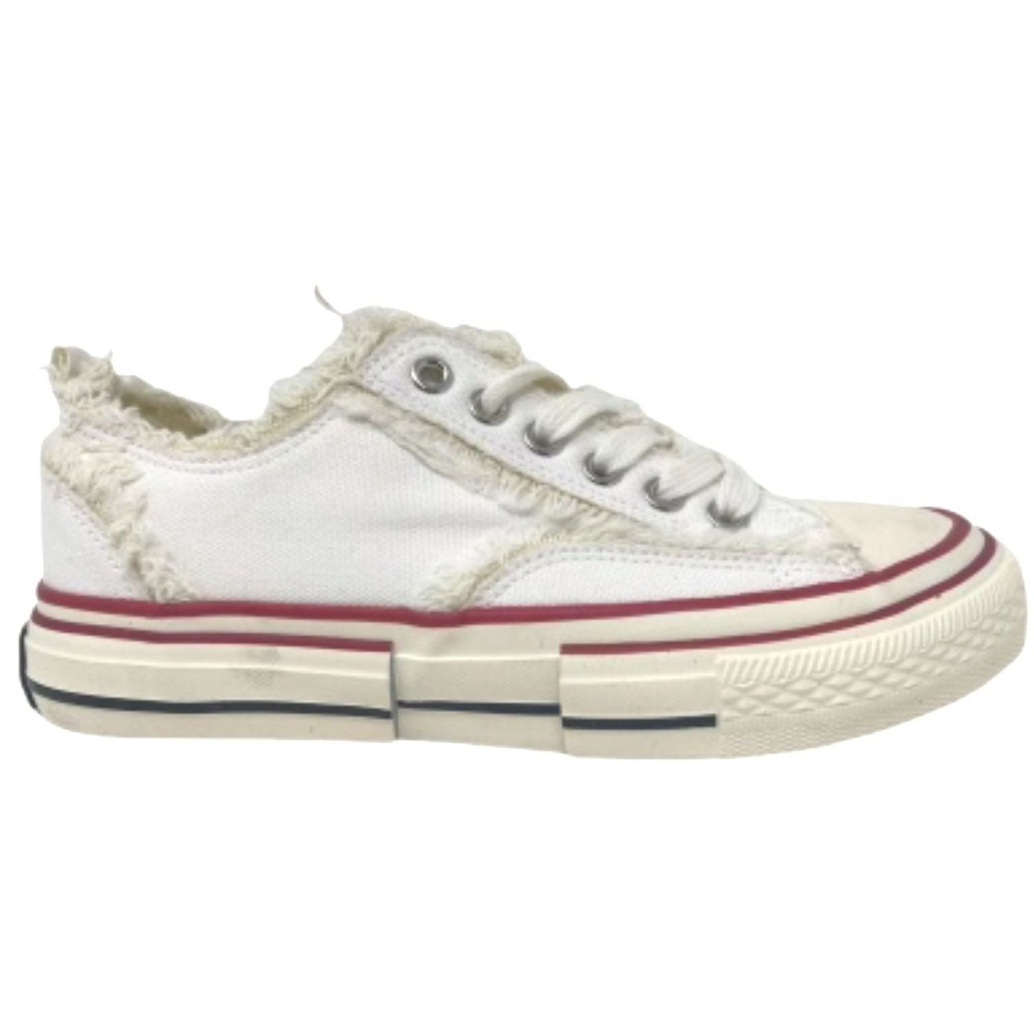Very G Womens Dako Frayed Detail Lace-up Fashion Platform Slip On Sneaker Shoe