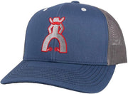 Hooey Mens Punchy Logo Adjustable Snapback Cap Hat, Blue/Grey
