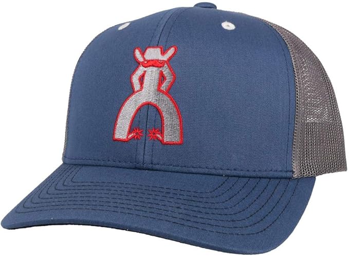 Hooey Mens Punchy Logo Adjustable Snapback Cap Hat, Blue/Grey