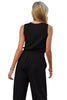 Davi & Dani Womens Solid Boat Neck Bodice Jumpsuit With Pockets