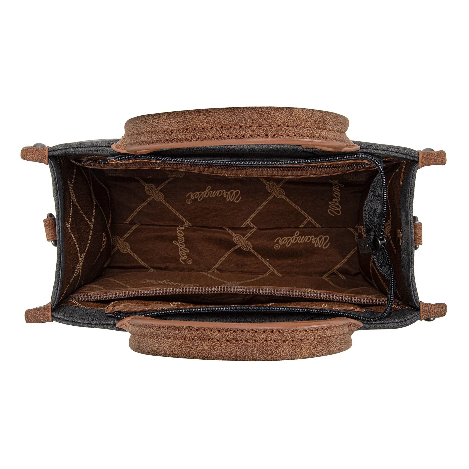 Wrangler Buckle Tote Crossbody PU Leather Purse- Black