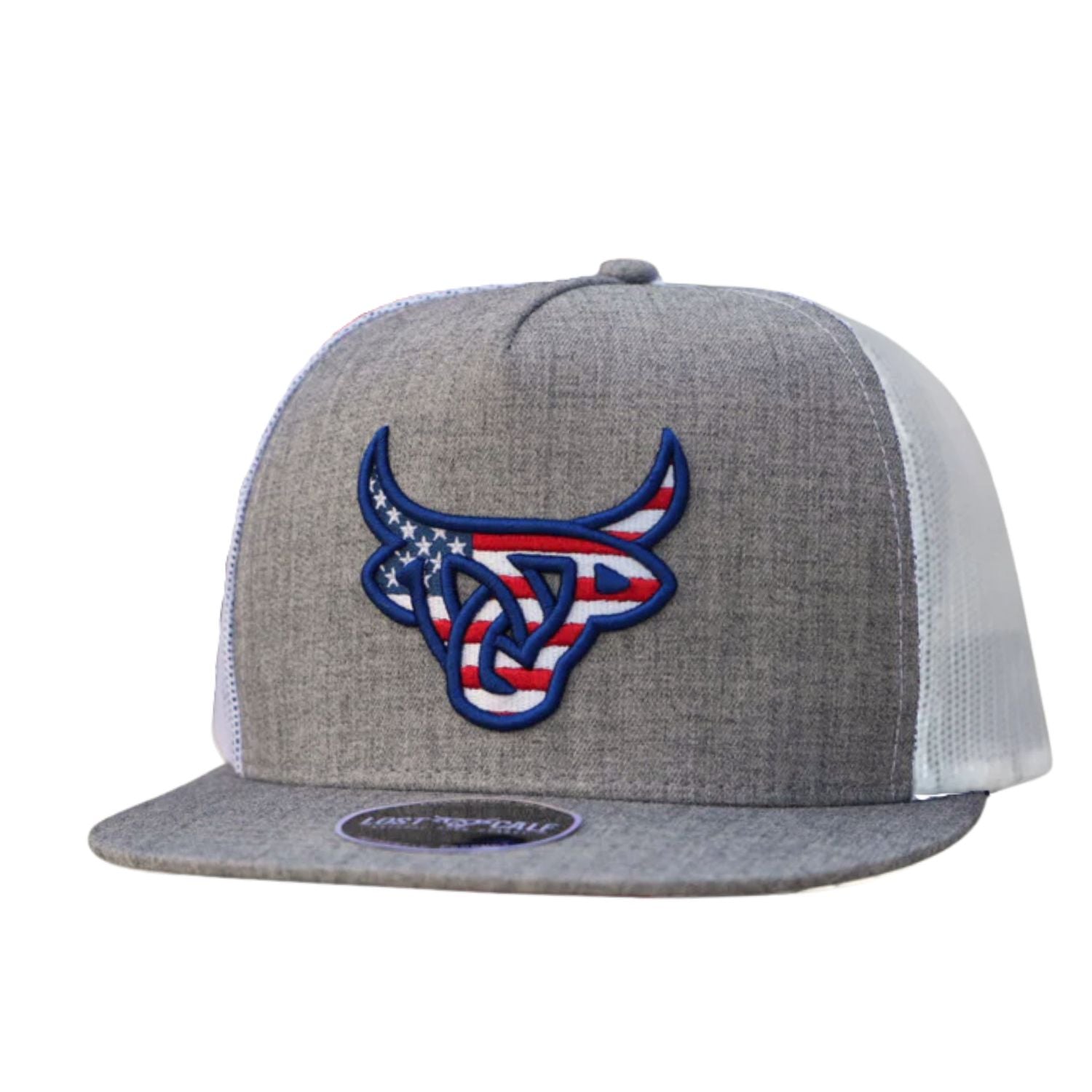 Lost Calf Mens Americalf Grey Flat Bill Adjustable Snapback Cap Hat