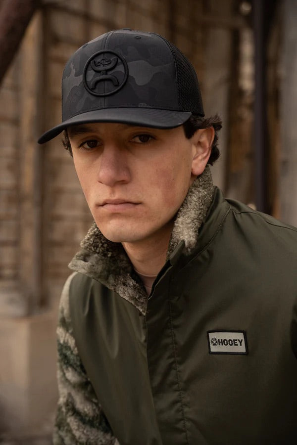 Hooey Mens "O Classic" Hooey Black Camo Embroidered Trucker Hat