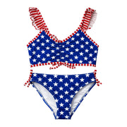 Heat Swimwear Girls American Flag 2 Piece Bikini Swimsuit