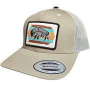 Rock n Roll Denim Mens Buffalo Logo Adjustable Snapback Cap Hat, Tan