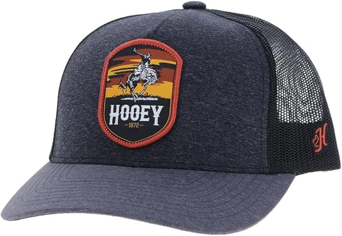 Hooey Mens Cheyenne Logo Adjustable Snapback Cap Hat, Charcoal/Black