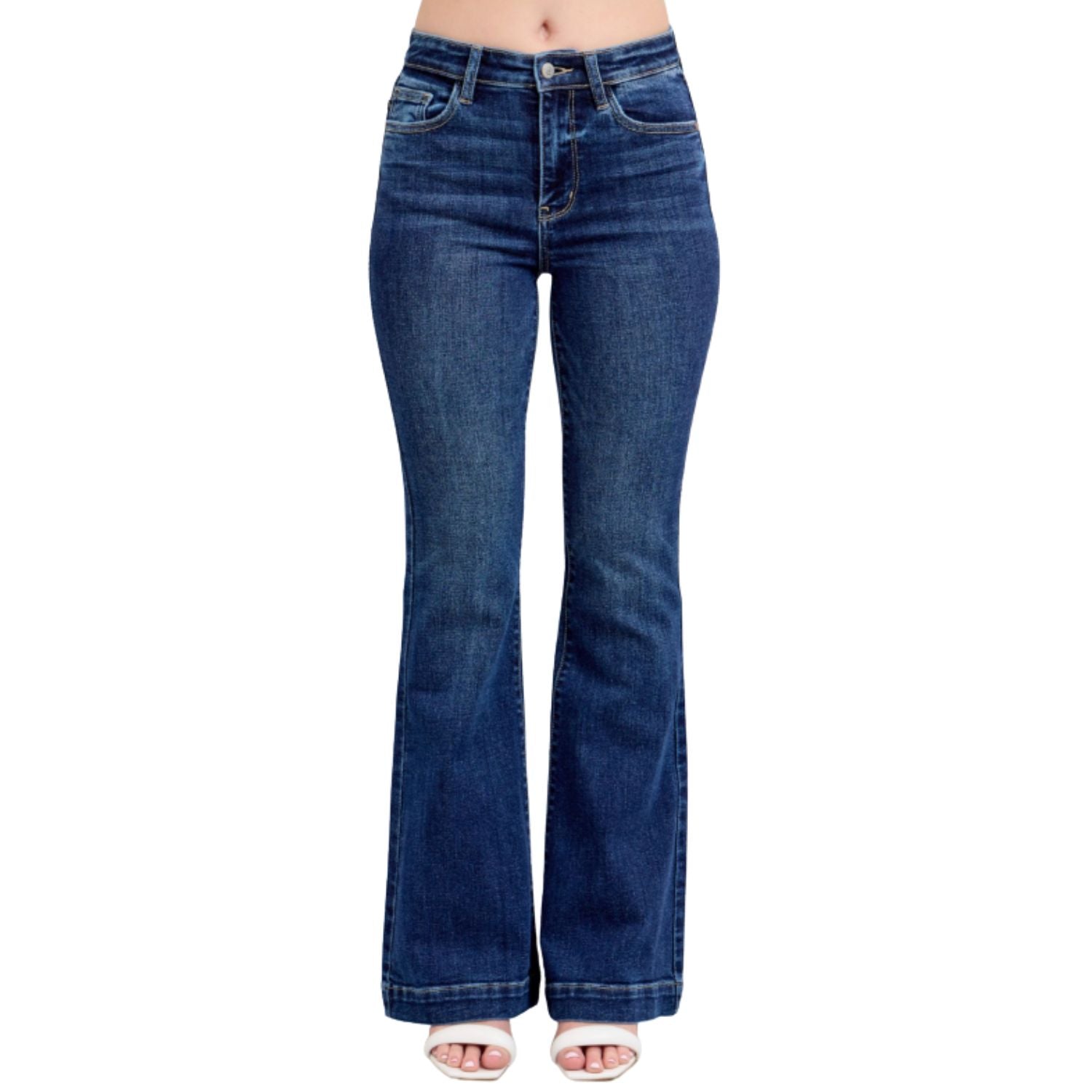 Judy Blue Womens High Waist Trouser Flare Denim Jeans