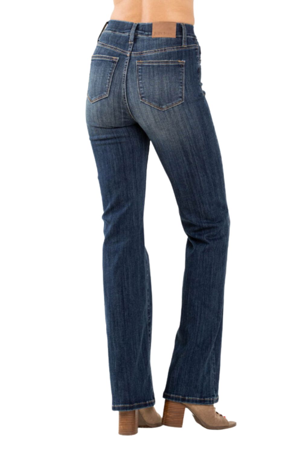 Judy Blue Womens High Waist Vintage Pull On Slim Boot Denim Jeans