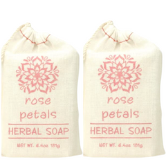 Greenwich Bay Trading Co. Herbal Soaps in a Sack, 6.4oz, Rose Petal, 2 Pack