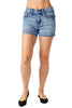 Judy Blue Womens Mid Rise Heavy Contrast Flap Pocket Shorts