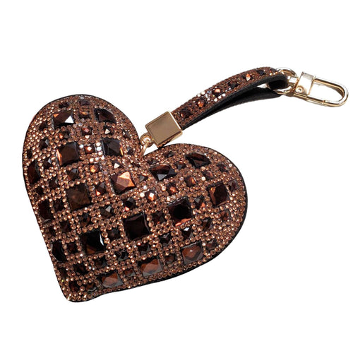 Jacqueline Kent La Creme de Cocoa Crystal Collection Heart Purse Charm Keychain