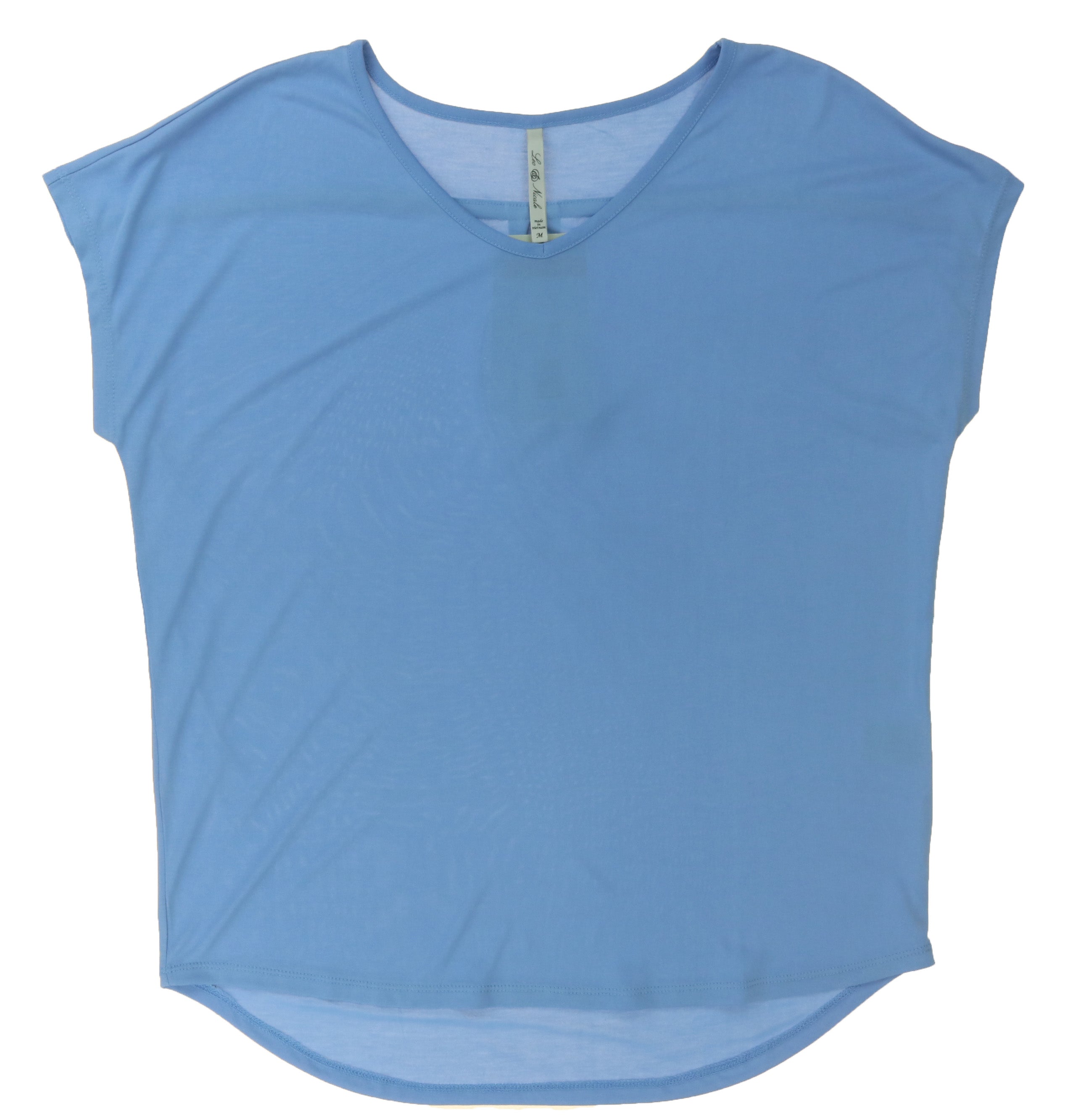 Leo & Nicole Women's V-Neck Short Sleeve Blouse