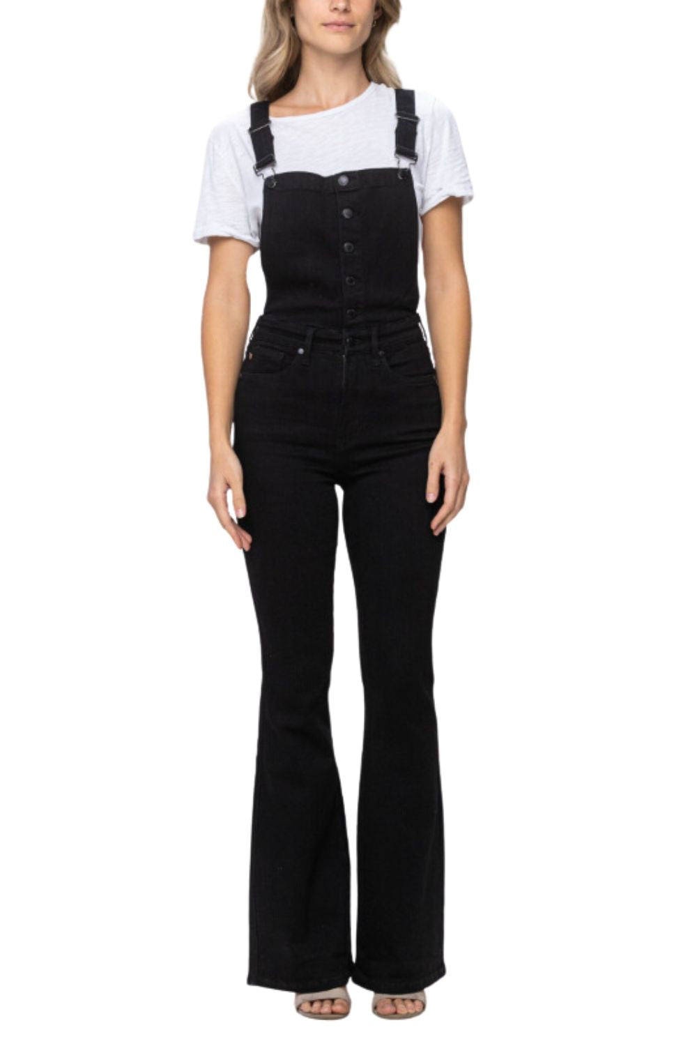 Judy Blue Womens Tummy Control Denim Overalls, Small