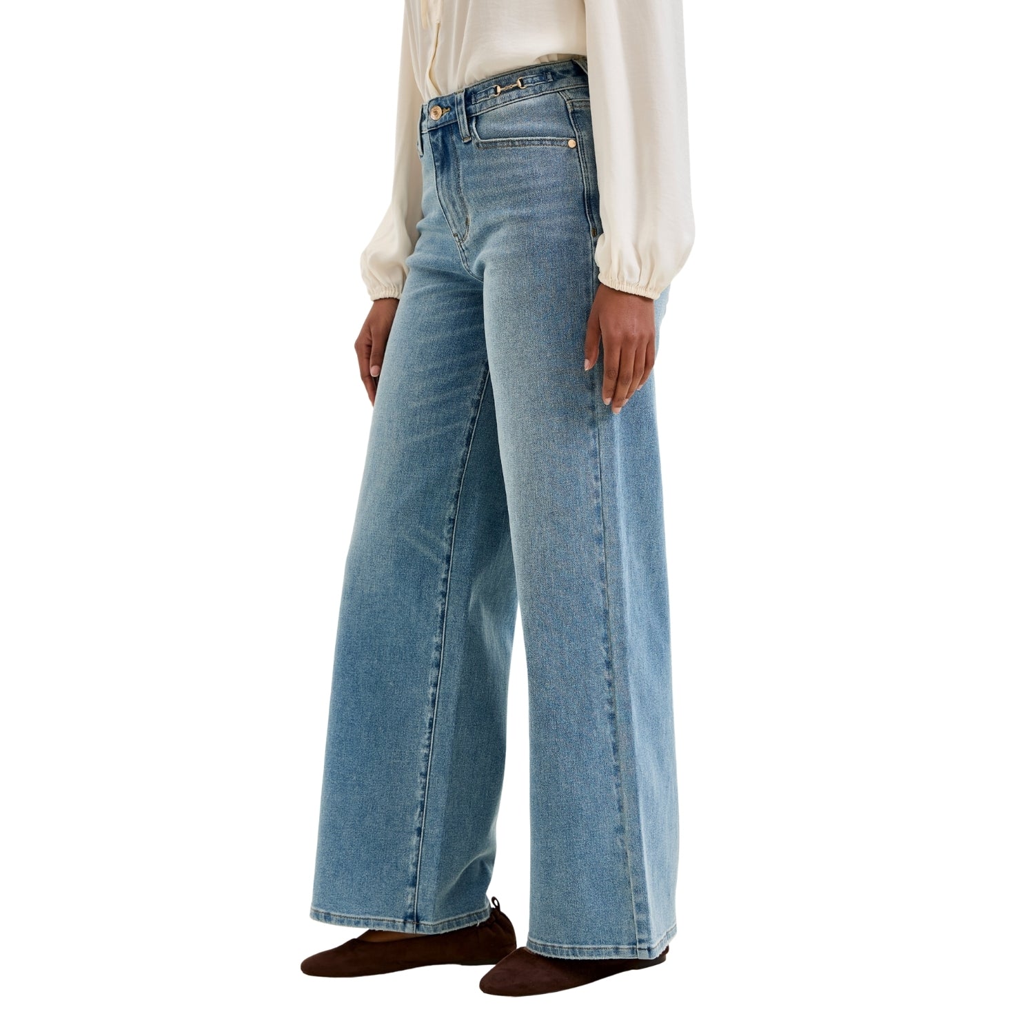 Judy Blue Angelina Women's High Rise Jeans with Harness Trim, Crisp Blue