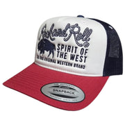 Rock n Roll Denim Spirit of the West Logo Adjustable Snapback Cap Hat, White