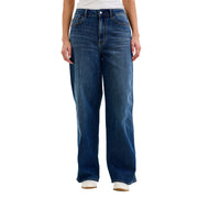 Judy Blue Women's Wilhelmina High Rise Stretch Baggy Wide Leg Jeans, Dark Blue