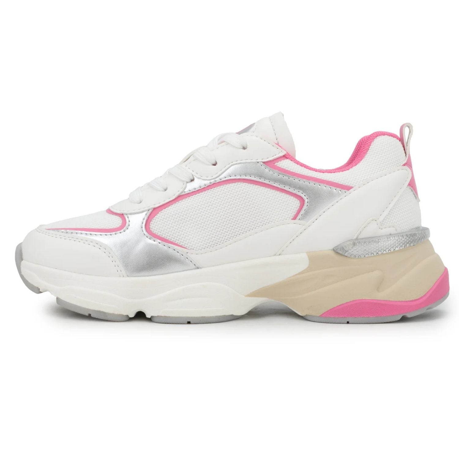 Vintage Havana Womens Dash 6 Sneakers, White/Silver/Pink