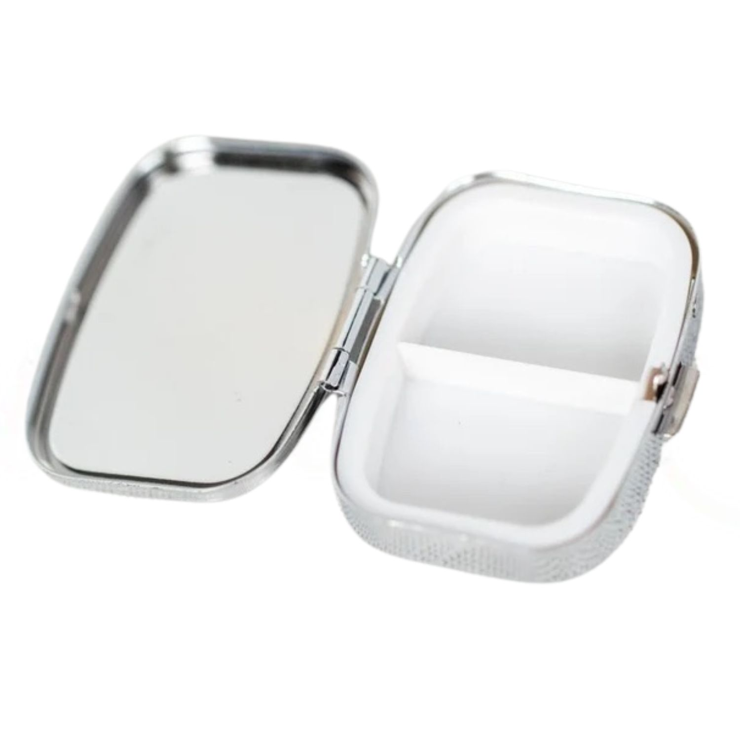 Wellness Keeper Mens Pocket-Sized Silver-Tone Pill Case