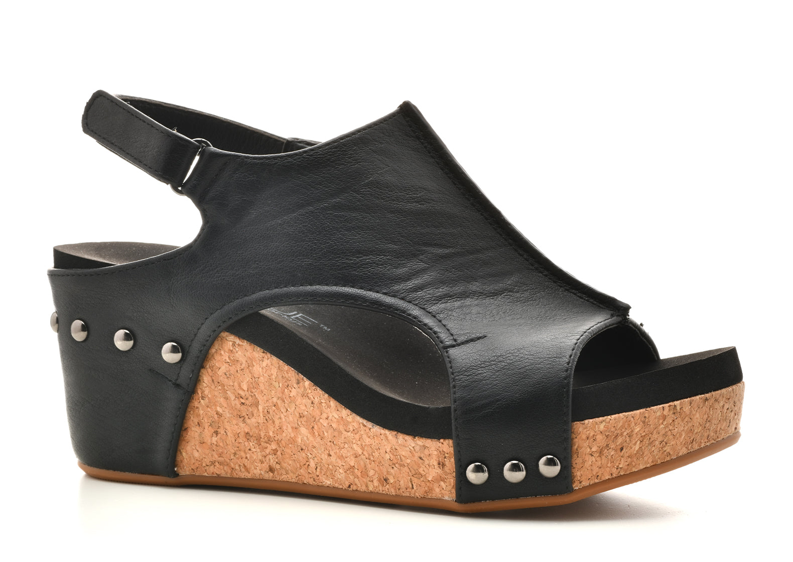 Corkys Boutique Womens Carley Faux Leather Wedge Heel Sandals