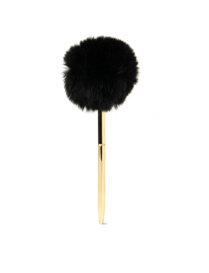 Crush Noted Pom Pen, When you Can't Say it Write it! Gold Tone Barrel, Black Ink