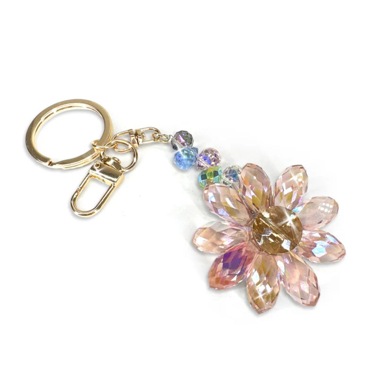 Jacqueline Kent Flower Power Crystal Daisy Purse Charm Keychain