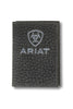 Ariat Mens Pebbled Bull Hide Leather Trifold Wallet