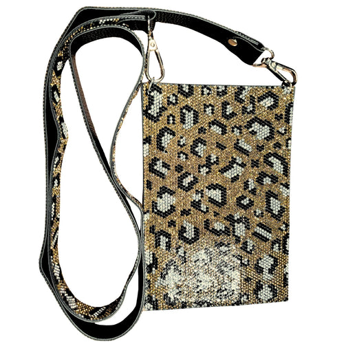 Jacqueline Kent Wild Leopard Lux Collection Cellphone Crossbody Purse