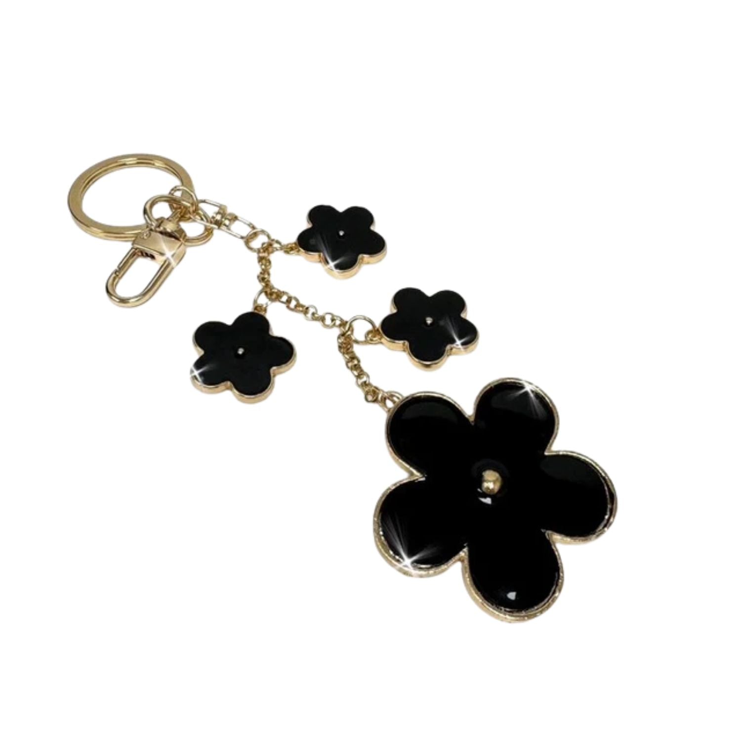 Jacqueline Kent Daisy Chain Purse Charm Keychain, Black