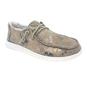 Very G Holly Prints Women's Metallic Floral Loafer w/ Rhinestone Laces, Grey