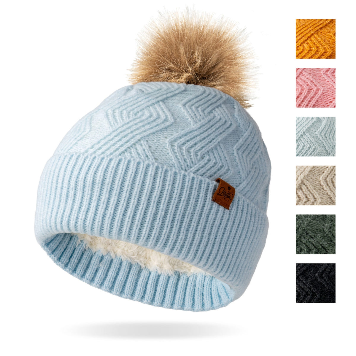 Britt's Knits Diamond Weave Mainstay Pom Hat